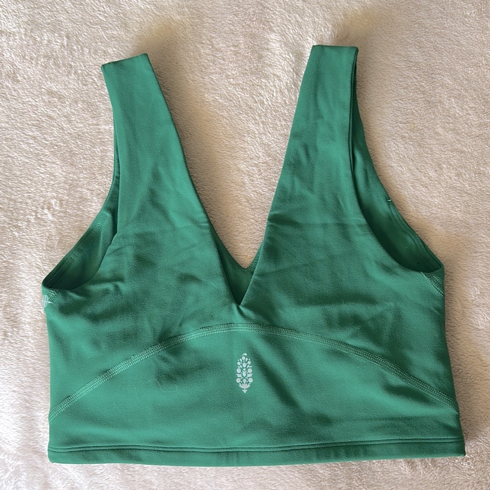 FP MOVEMENT NEVER BETTER HEATHER CROP Royal Green BY FREE PEOPLE RUN TOP NEW $58 - Picture 8 of 8